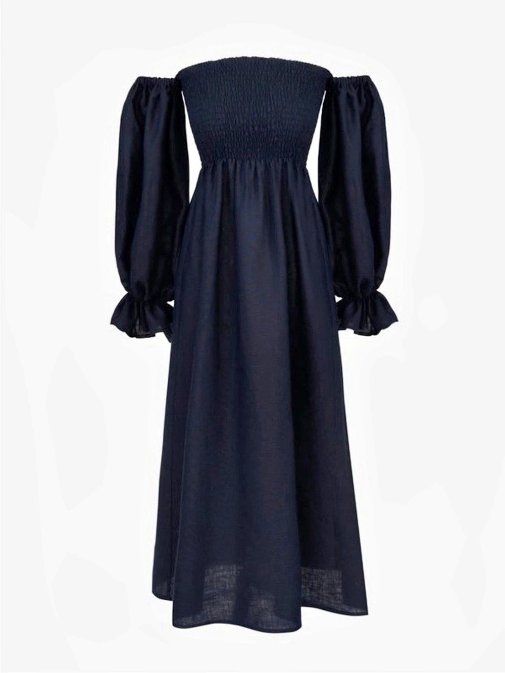 SLEEPER Atlanta Midi Dress in Navy Blue Size XS
